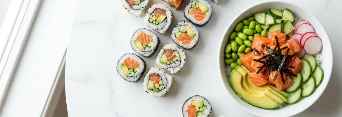 Ilustrační obrázek – sushi a poke bowl (ilustrační)