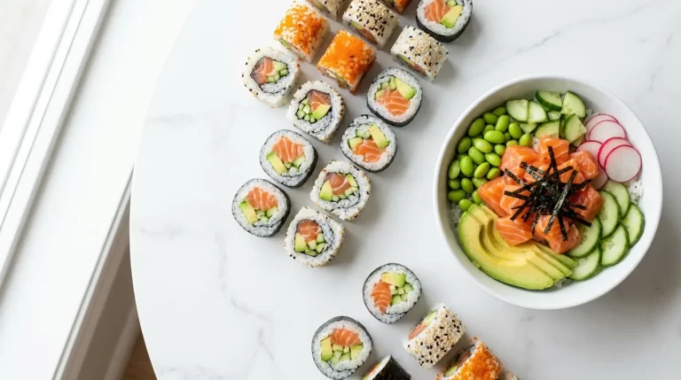 Ilustrační obrázek – sushi a poke bowl (ilustrační)