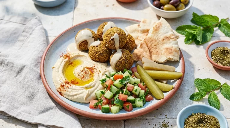 Ilustrační obrázek - izraelská kuchyně, falafel a mezze (ilustrační)