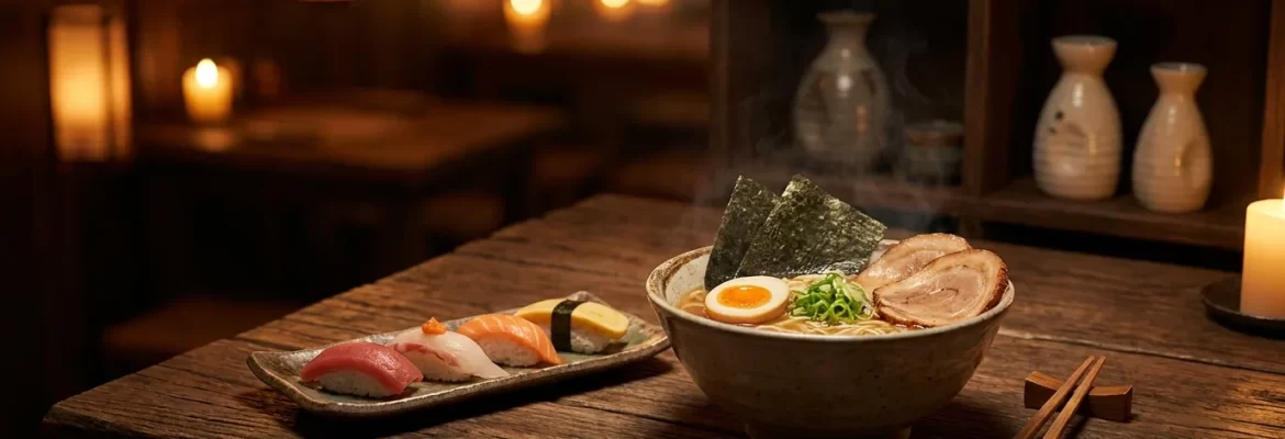 Ilustrační obrázek – rámen a sushi (ilustrační)