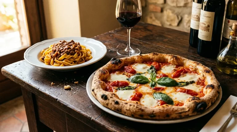 Ilustrační obrázek – italská pizza a těstoviny v La Speranza Bistro Italiano (ilustrační)