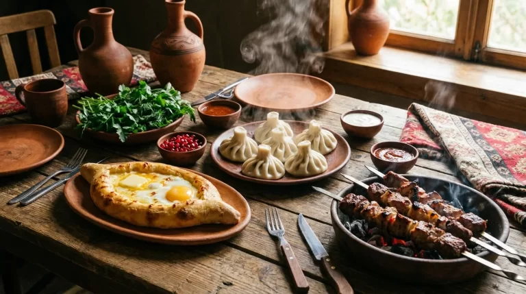 Ilustrační obrázek – gruzínské chačapuri a chinkali, restaurace Lotebi (ilustrační)