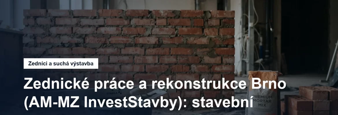 Byt v průběhu rekonstrukce, nově vyzděná příčka z cihel, míchačka malty a nářadí na zakryté podlaze