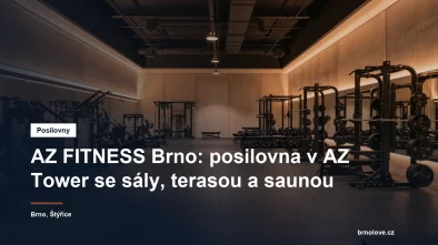 Prostorná posilovna se silovými stroji a kardio zónou ve vyšším patře administrativní budovy
