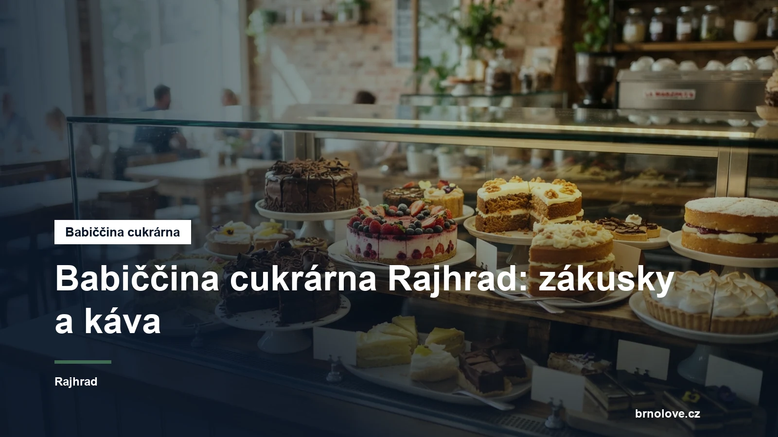 Vitrína cukrárny se zákusky