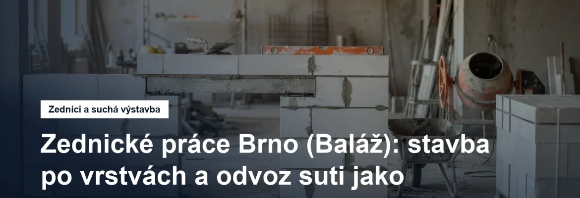 Rozestavěná zeď z porobetonových tvárnic s osazeným překladem nad otvorem, vedle míchačka a stavební kolečko