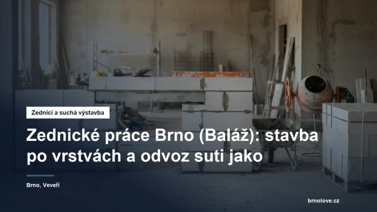 Rozestavěná zeď z porobetonových tvárnic s osazeným překladem nad otvorem, vedle míchačka a stavební kolečko