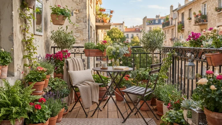 Útulný zařízený balkon