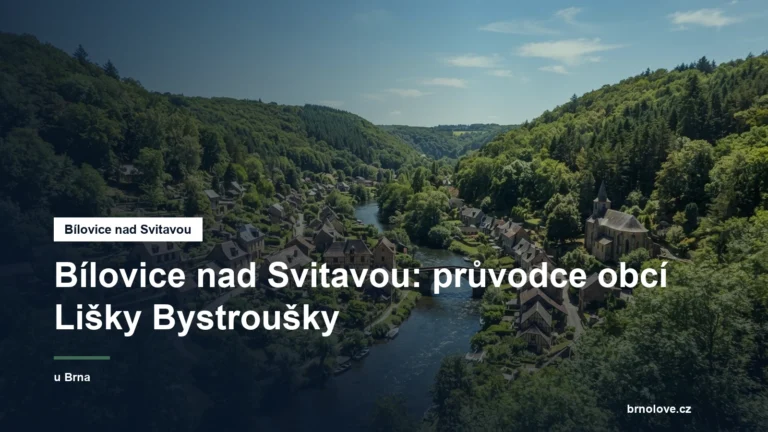 Obec v lesích nad řekou Svitavou