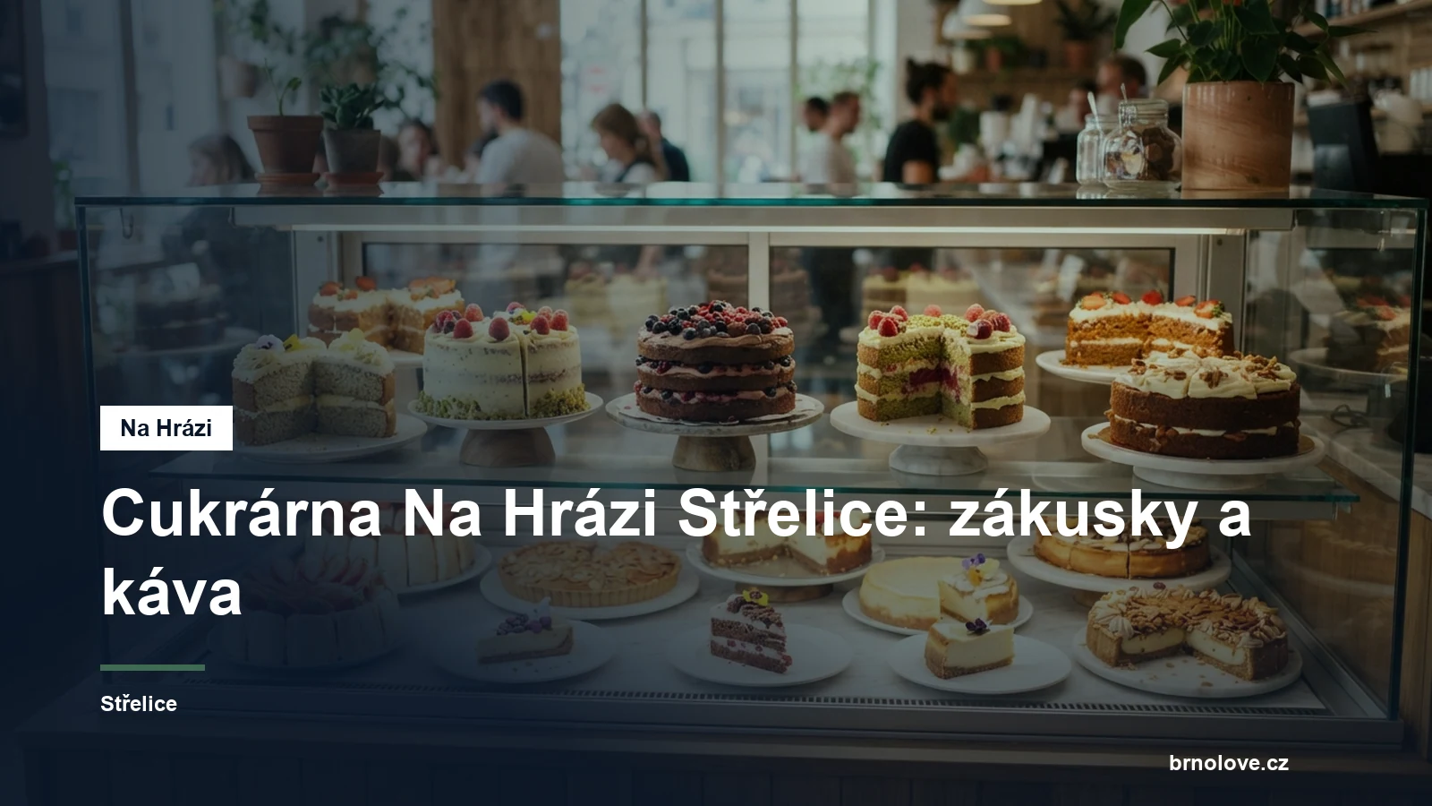 Vitrína cukrárny se zákusky