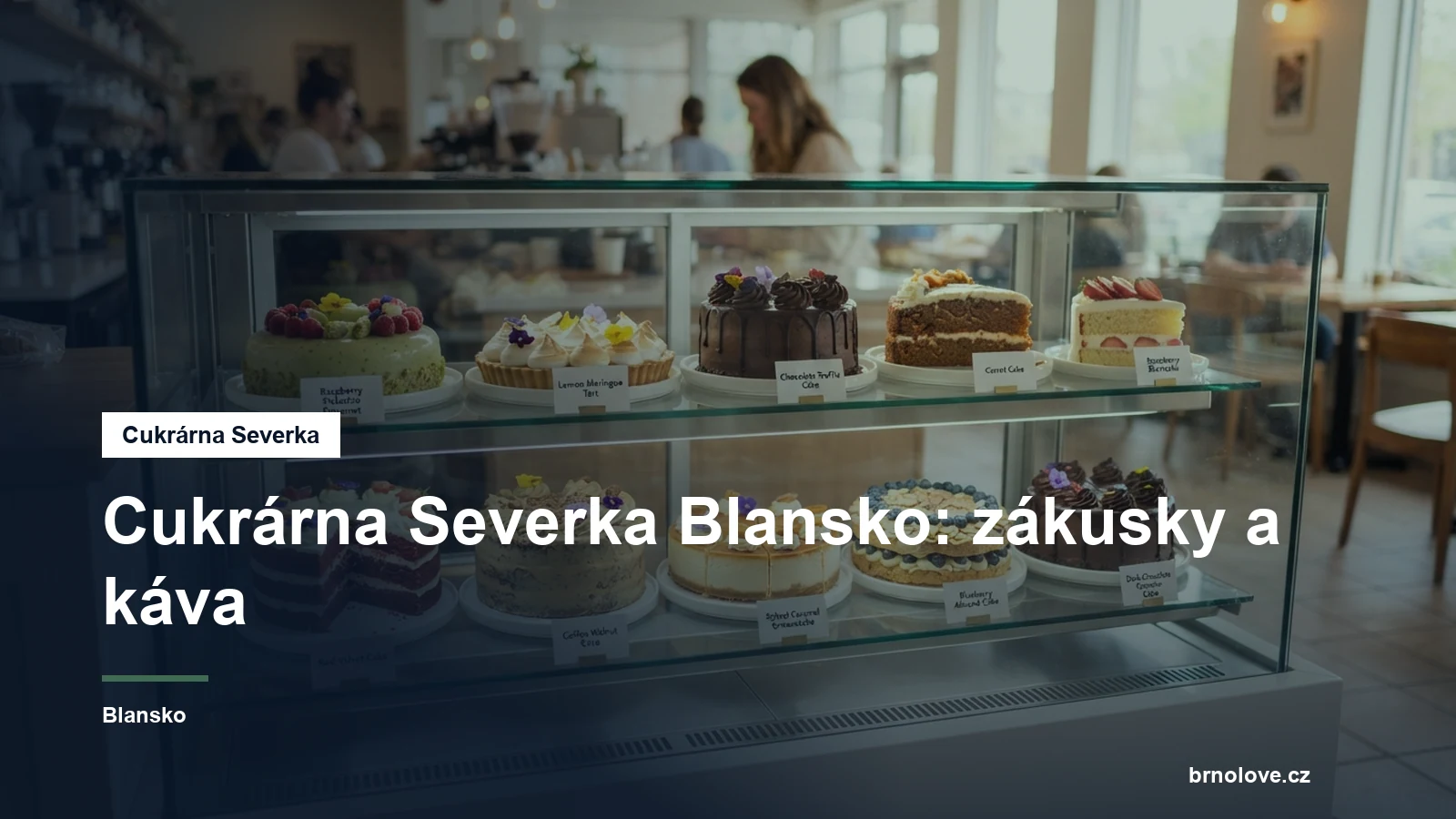 Vitrína cukrárny se zákusky