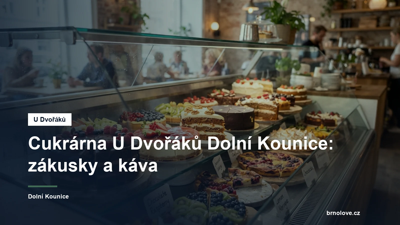 Vitrína cukrárny se zákusky