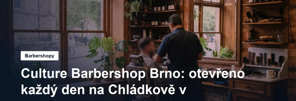 Interiér barbershopu Culture na Chládkově v Brně-Žabovřeskách