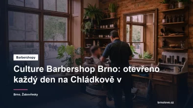 Interiér barbershopu Culture na Chládkově v Brně-Žabovřeskách