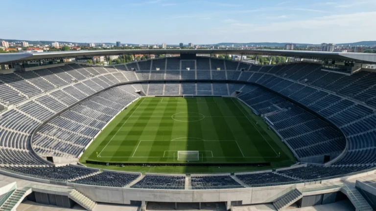 Fotbalový stadion s trávníkem