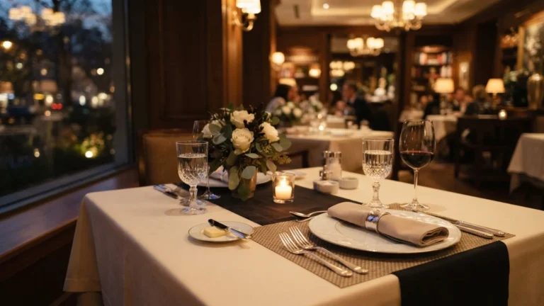 Prostřený stůl v elegantní restauraci