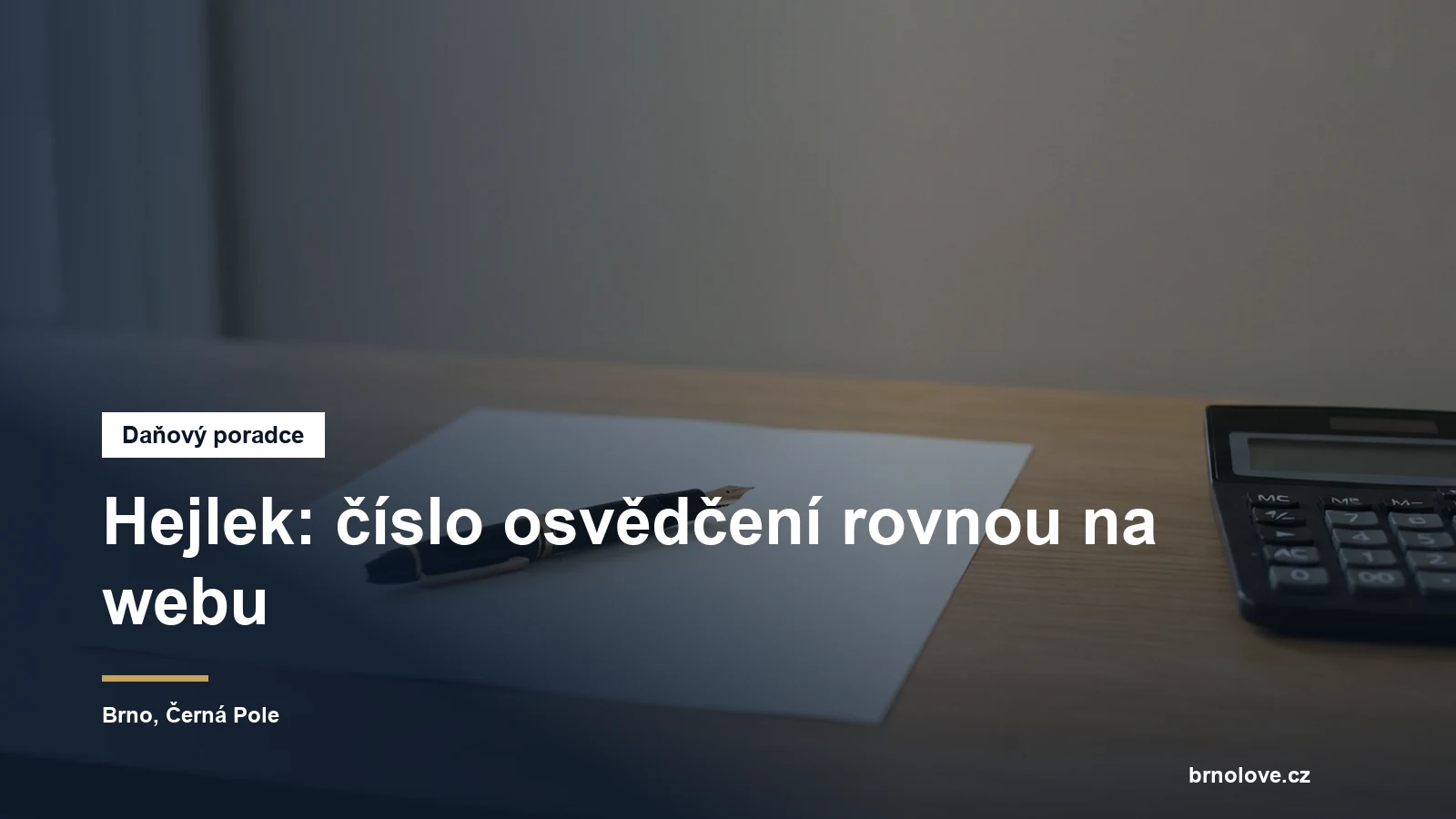 Pero a čistý list na stole nové daňové kanceláře