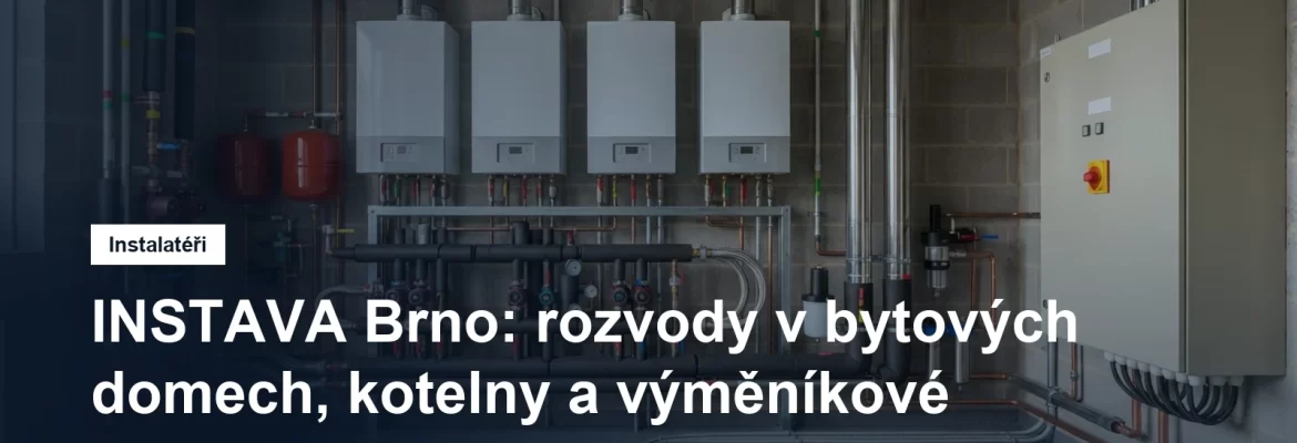 Nová plynová kotelna bytového domu s kaskádou kotlů, rozdělovačem a regulací