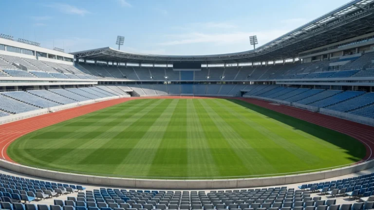 Fotbalový stadion s trávníkem