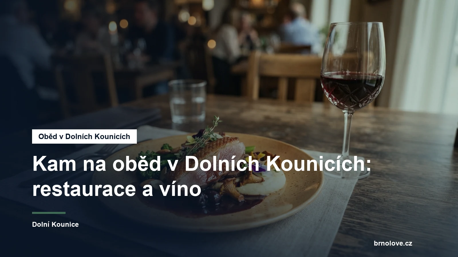 Talíř s jídlem a sklenkou vína