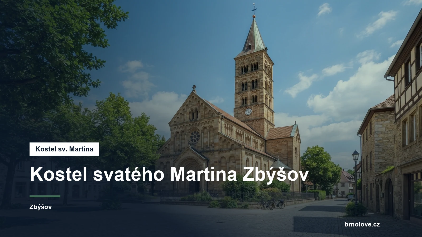 Novorománský kostel s věží