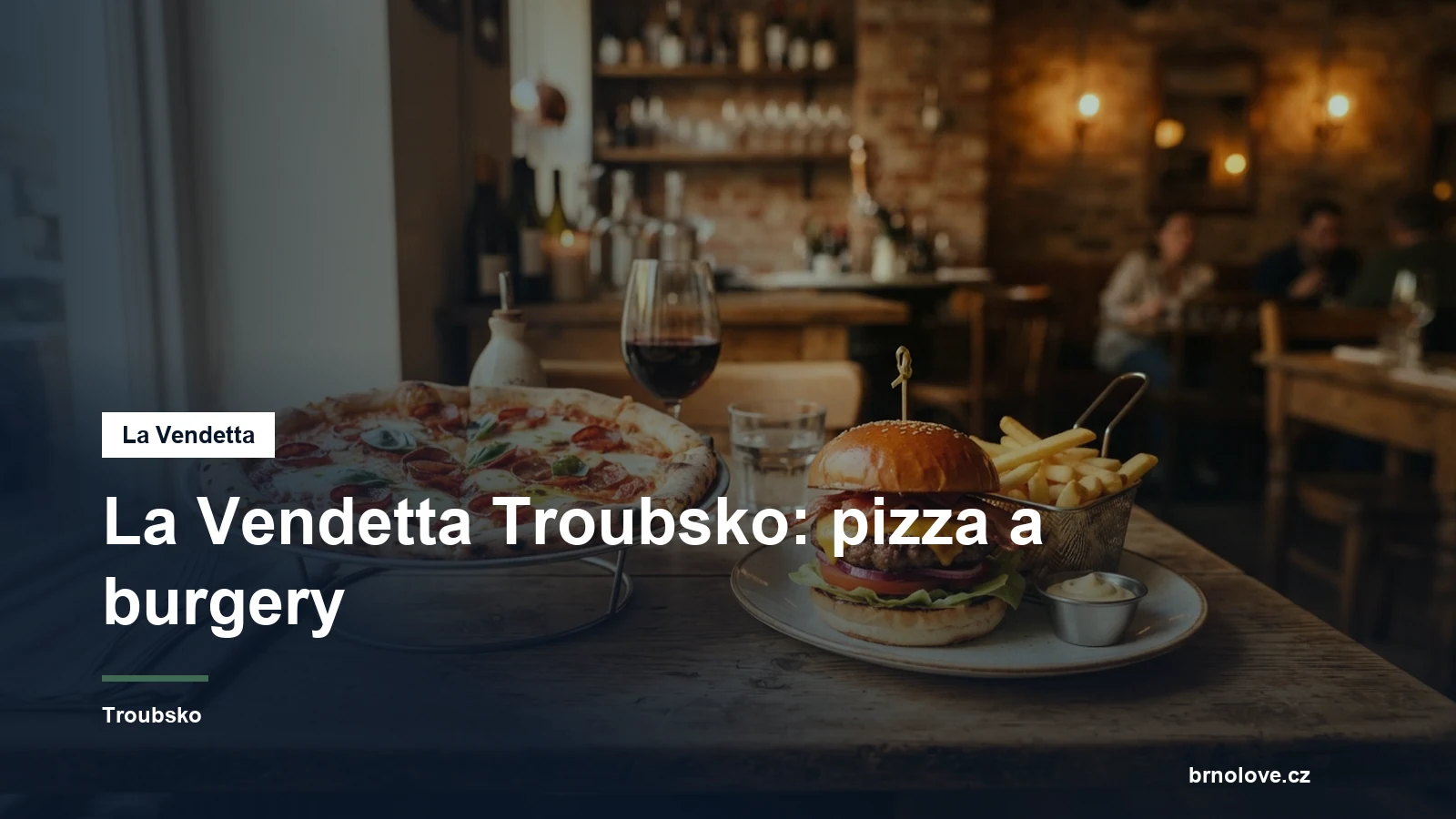 Pizza a burger na stole