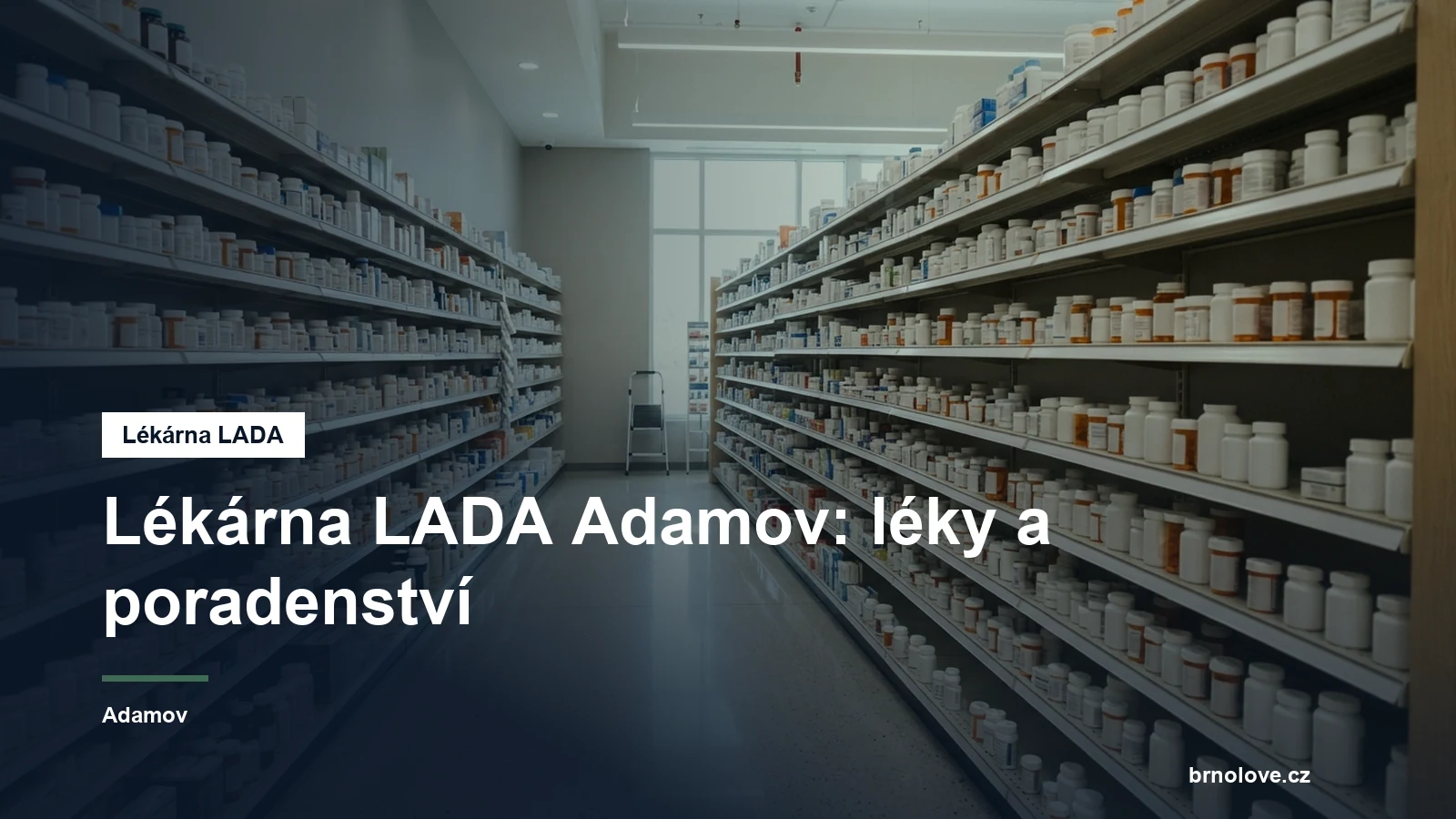 Interiér lékárny s regály léků