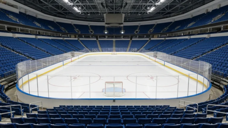 Prázdný lední hokejový stadion