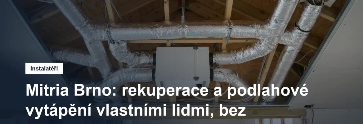 Rozvody řízeného větrání s rekuperací vedené v podhledu rozestavěného rodinného domu