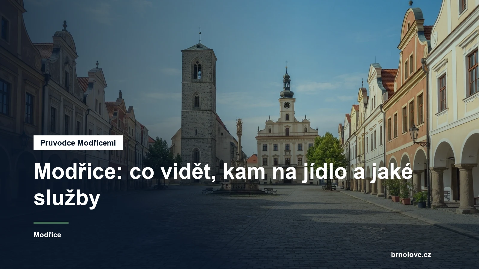 Náměstí Svobody v Modřicích s kostelem