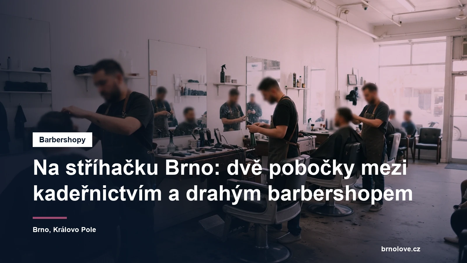 Interiér barbershopu Na stříhačku na Purkyňově v Brně