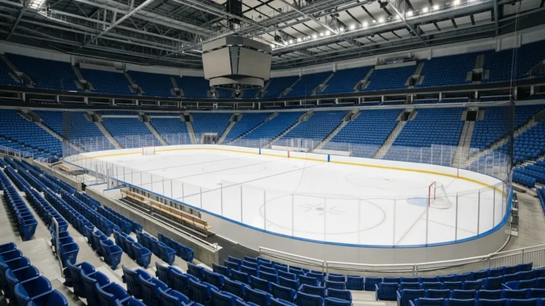 Prázdný lední hokejový stadion
