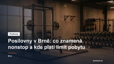 Stojan s činkami a lavice v posilovně za ranního světla