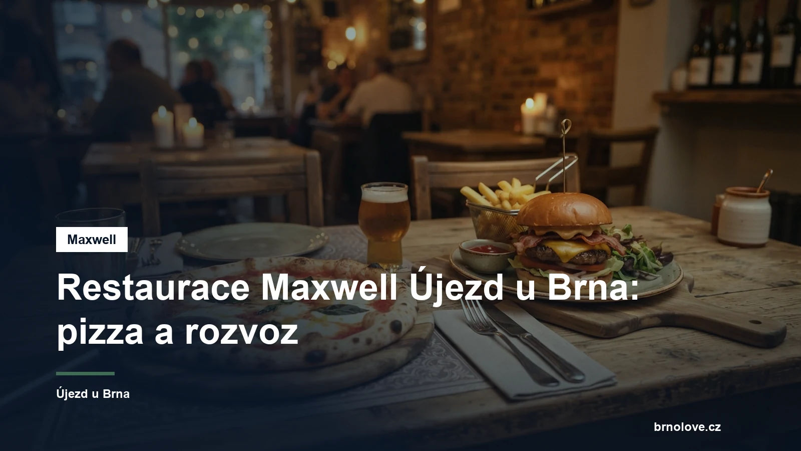 Pizza a burger na stole
