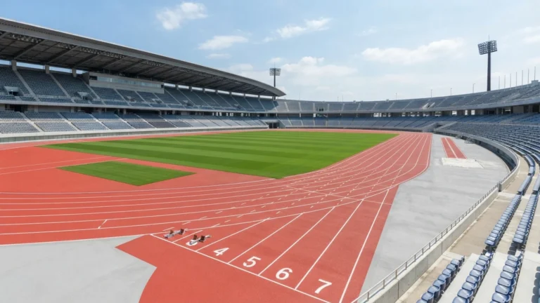 Atletický stadion s tartanovou dráhou