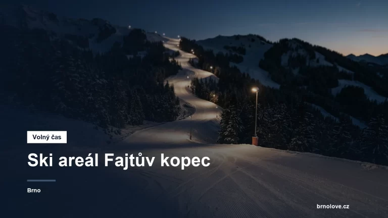 Osvětlená sjezdovka večer