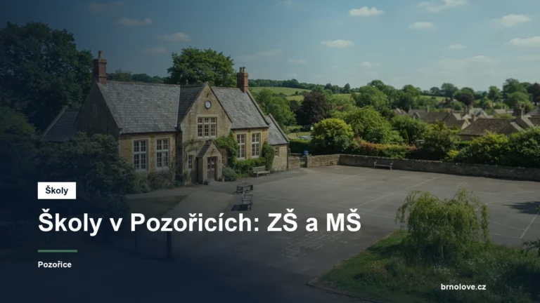 Budova školy se školním dvorem