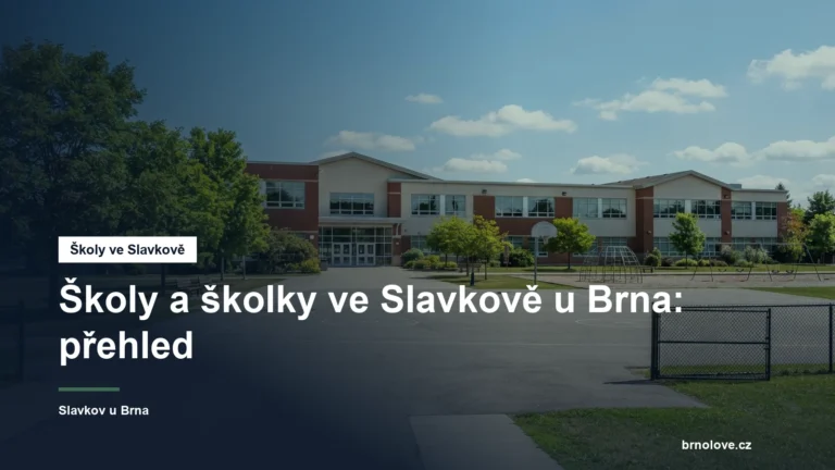 Budova školy s hřištěm