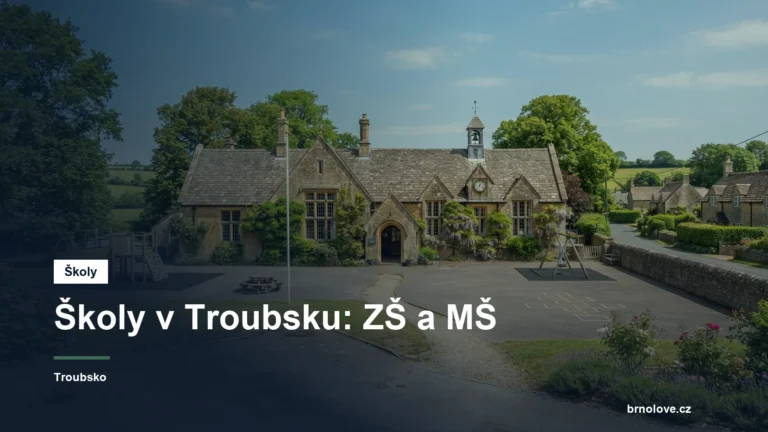 Budova školy se školním dvorem