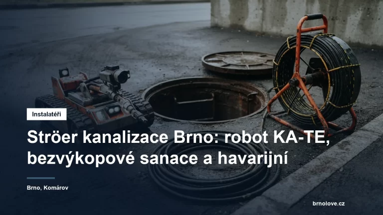 Kanalizační robot a kamerový naviják u otevřené revizní šachty kanalizace