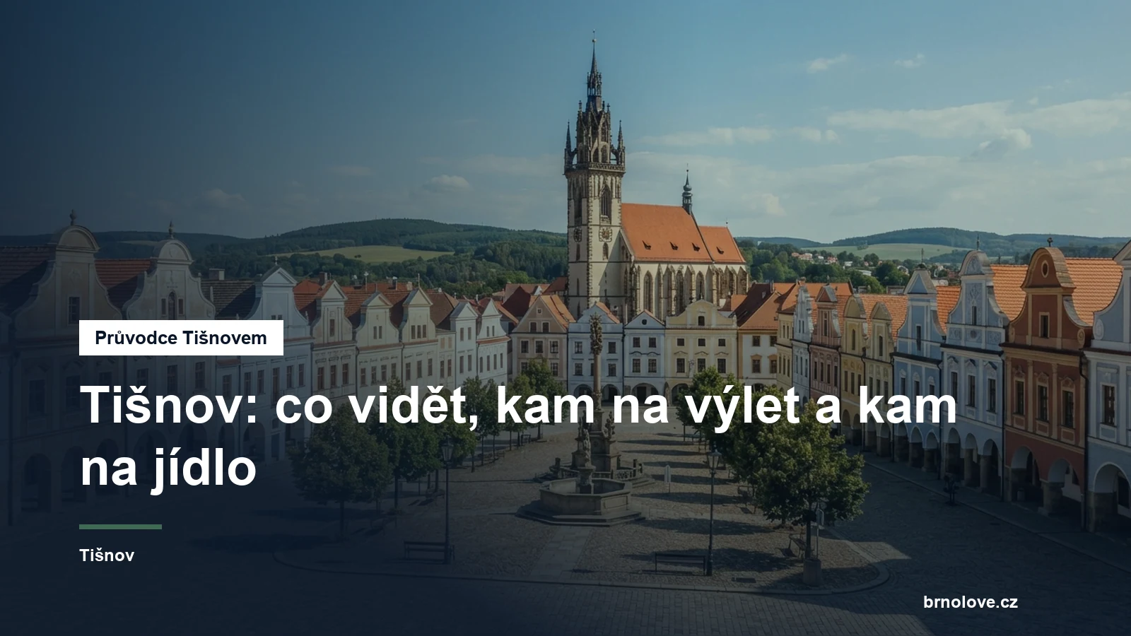 Náměstí v Tišnově s kostelem