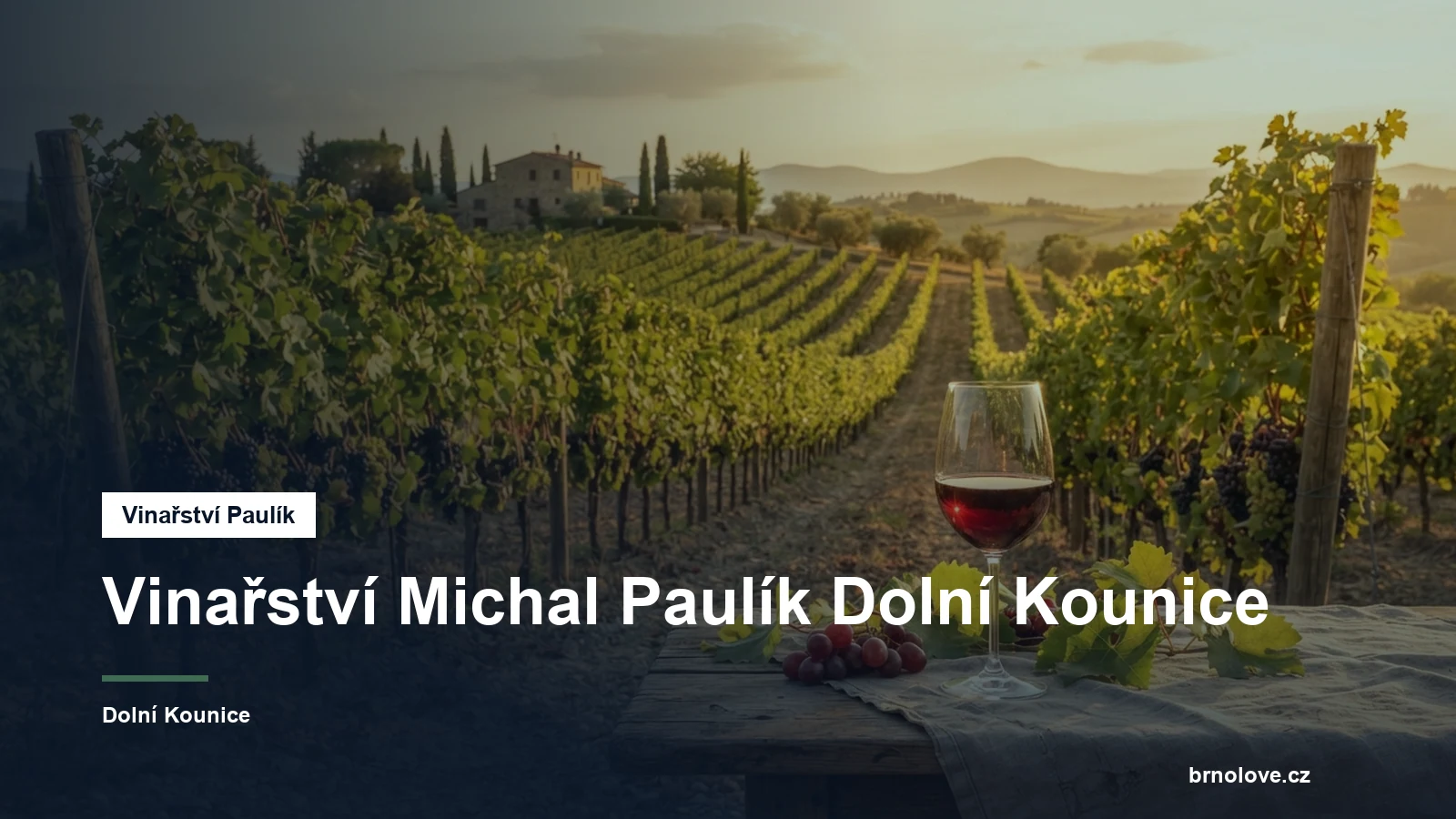 Sklenka vína a réva ve vinici