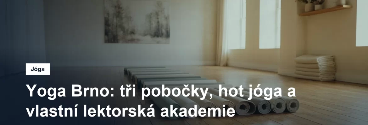 Prosvětlený jógový sál s dřevěnou podlahou a podložkami připravenými do řady, bez lidí