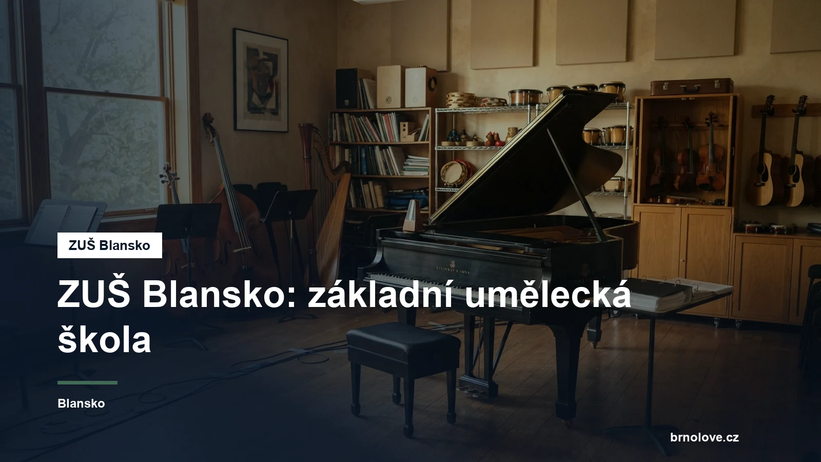 Hudební nástroje v učebně umělecké školy