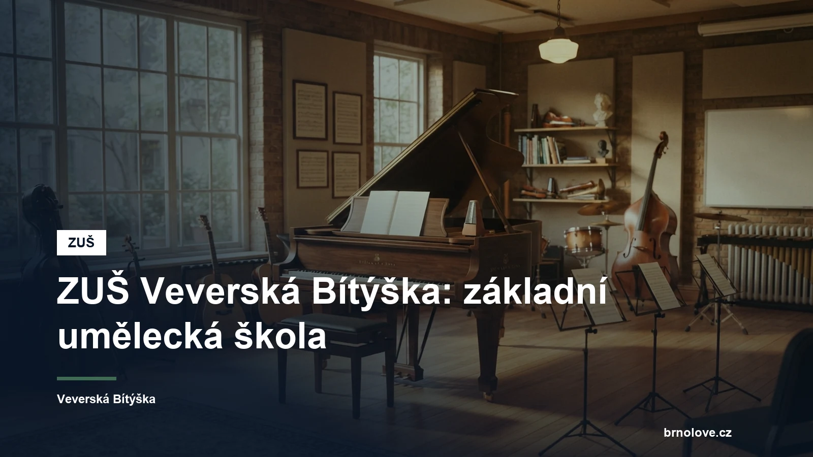 Hudební nástroje v učebně umělecké školy