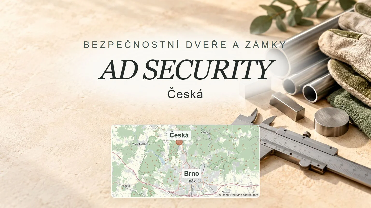 AD SECURITY, Česká – obecný tematický motiv oboru a orientační mapa obce u Brna