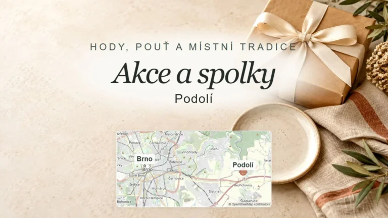 Akce a spolky, Podolí – obecný tematický motiv oboru a orientační mapa obce u Brna