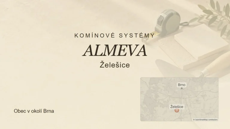 Komínové systémy ALMEVA, Želešice – tematický náhled s orientační mapou obce u Brna