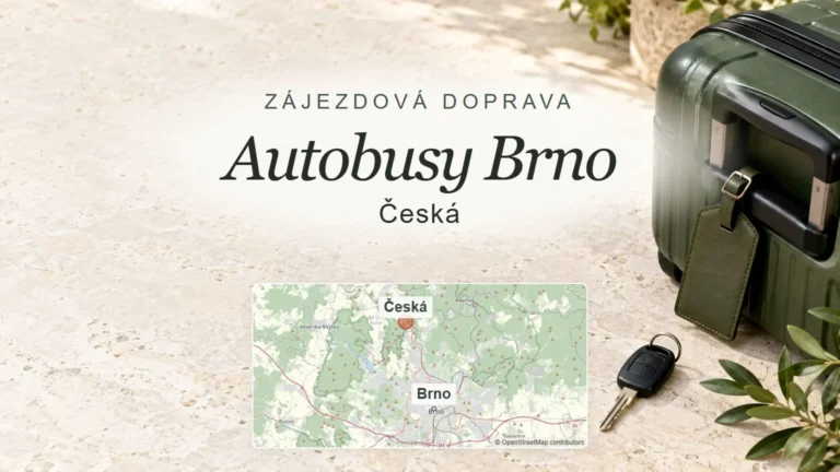 Autobusy Brno, Česká – obecný tematický motiv oboru a orientační mapa obce u Brna