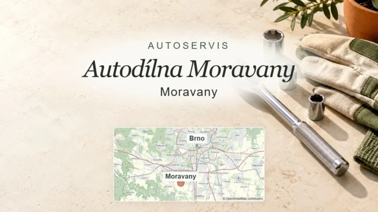Autodílna Moravany, Moravany – obecný tematický motiv oboru a orientační mapa obce u Brna